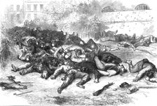 Inside the prison of La Roquette, Paris, 1871. Creator: William Simpson