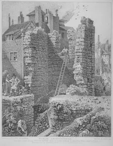 Inside view of the Watch Tower and remains of London Wall, City of London, 1813. Artist: IT Smith