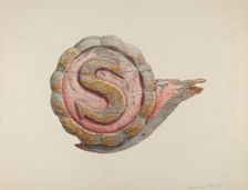 Insignia Letter "S", c. 1939. Creator: Katharine Merrill
