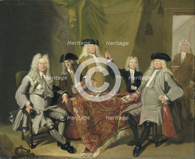 Inspectors of the Collegium Medicum in Amsterdam, 1724, 1724. Creator: Cornelis Troost.