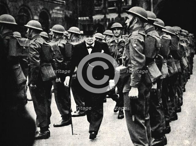 'Inspecting The Home Guard', 1940s, (1945). Creator: Unknown.