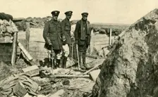 Inspecting One of the German Trenches after its Capture First World War, 1917, (c1920). Creator: Unknown