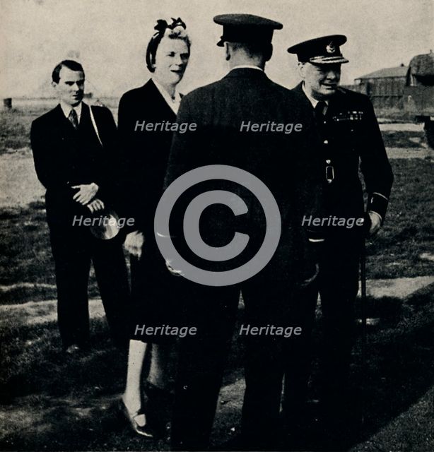 'Inspecting R.A.F. Establishment', 1940s, (1945). Creator: Unknown.