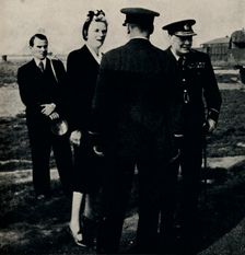 Inspecting R.A.F. Establishment 1940s, (1945). Creator: Unknown