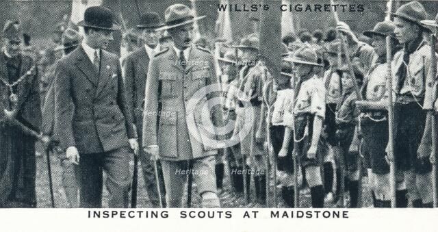 'Inspecting Scouts at Maidstone', 1929 (1937). Artist: Unknown.