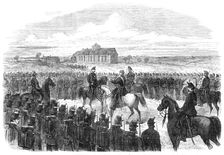 Inspection of the Essex Rifles (Militia) at Colchester, 1869. Creator: Unknown