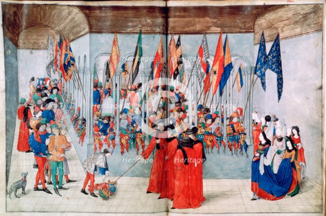 Inspection of the helmets, 1488-1489. Artist: Unknown