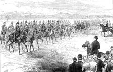 Inspection of the Middlesex Yeomanry Cavalry in Bushey Park, 1883. Creator: Unknown