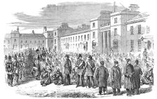 Inspection of the Royal Sappers and Miners at Brompton Barracks, Chatham, by Sir John Burgoyne, 1856 Creator: Unknown