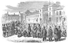 Inspection of the Royal Sappers and Miners at Brompton Barracks, Chatham, by Sir John Burgoyne, 1856 Creator: Unknown