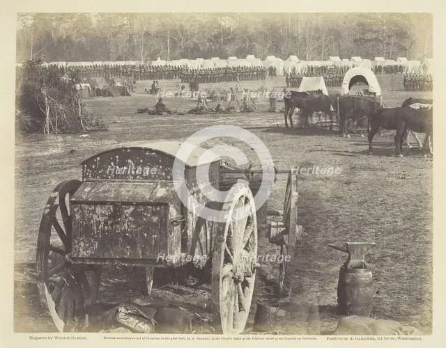 Inspection of Troops at Cumberland Landing, Pamunkey, Virginia, May 1862. Creator: Wood & Gibson.