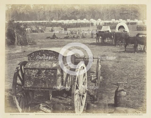 Inspection of Troops at Cumberland Landing, Pamunkey, Virginia, May 1862. Creator: Wood & Gibson.