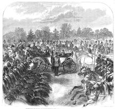 Inspection of Troops at Aldershott by the Queen: cavalry trotting past, 1868. Creator: Unknown