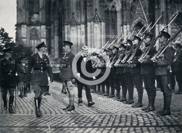 'Inspection of troops at the foot of Cologne Cathedral', 1919, (1945). Creator: Unknown.