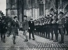 Inspection of troops at the foot of Cologne Cathedral 1919, (1945). Creator: Unknown