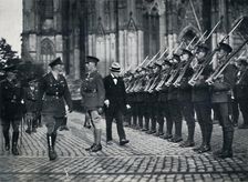Inspection of troops at the foot of Cologne Cathedral 1919, (1945). Creator: Unknown