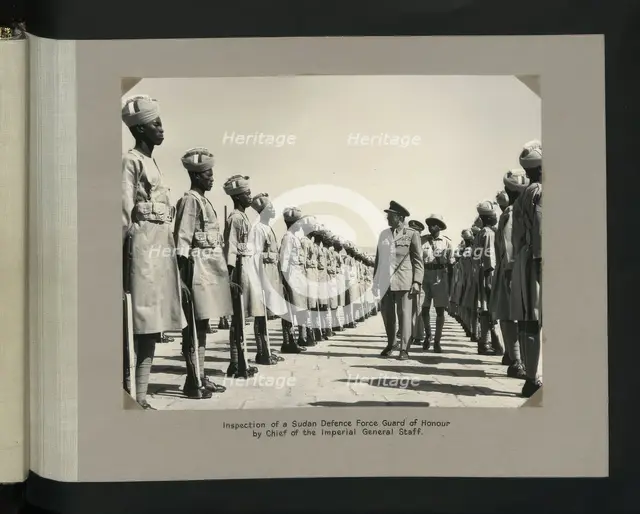 Inspection of a Sudan Defence Force Guard of Honour by Chief of the Imperial General Staff, 1964. Creators: Colonial Office, Unknown.