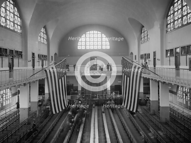 Inspection room, Ellis Island, New York, c.between 1910 and 1920. Creator: Unknown.