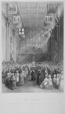 Installation of the Lord Mayor of London at the Guildhall, City of London, 1838. Artist: Harden Sidney Melville