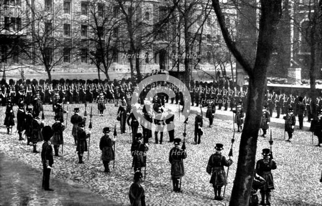Installation of the new Constable of the Tower...: the ceremony on Tower Green, 1898. Creator: Unknown.