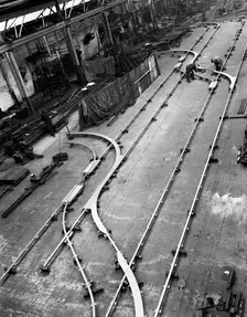 Installation of trackwork in an ICI Plant, Sheffield, South Yorkshire, 1963. Creator: Michael Walters