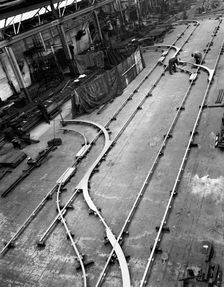 Installation of trackwork in an ICI Plant, Sheffield, South Yorkshire, 1963. Creator: Michael Walters