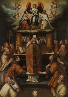 Institution of the Trinitarian Order by Innocent III in 1190, (17th century). Creator: Antonio Pizarro