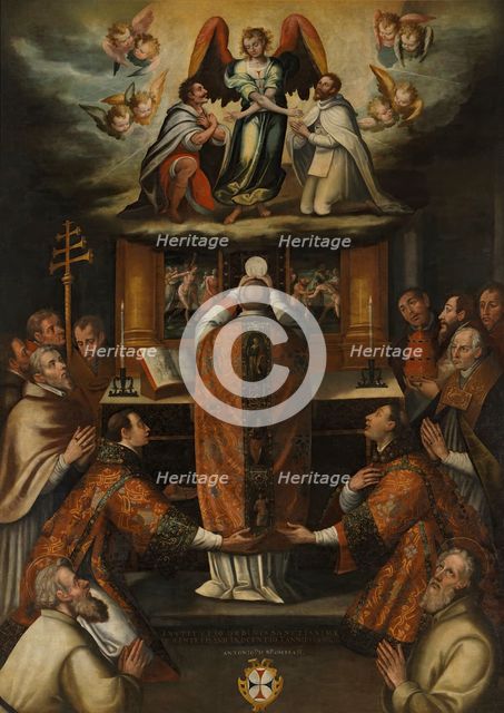 Institution of the Trinitarian Order by Innocent III in 1190, (17th century). Creator: Antonio Pizarro.