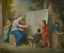 Instruction in Perspective, 1761. Creator: Cornelis Joseph d'Heur