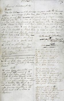 Instructions for the printing of William Wordsworth's poems, 1807. Creator: William Wordsworth