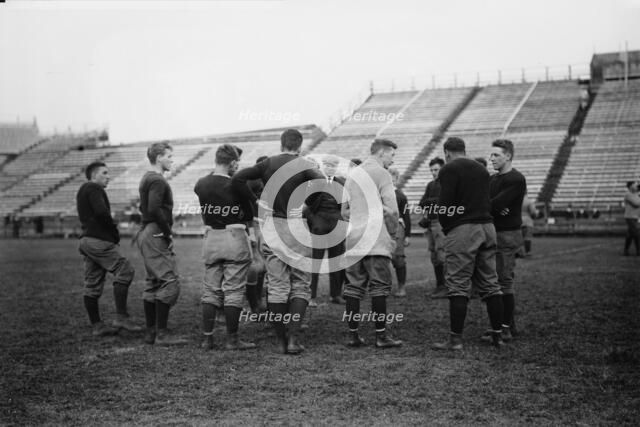 Instructing Yale football team, between c1910 and c1915. Creator: Bain News Service.