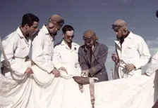 Instructor explaining the operation of a parachute to student pilots, Fort Worth, Tex., 1942. Creator: Arthur Rothstein