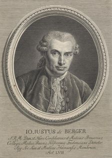 IO. IUSTUS de BERGER, 1781. Creator: Johan Frederik Clemens