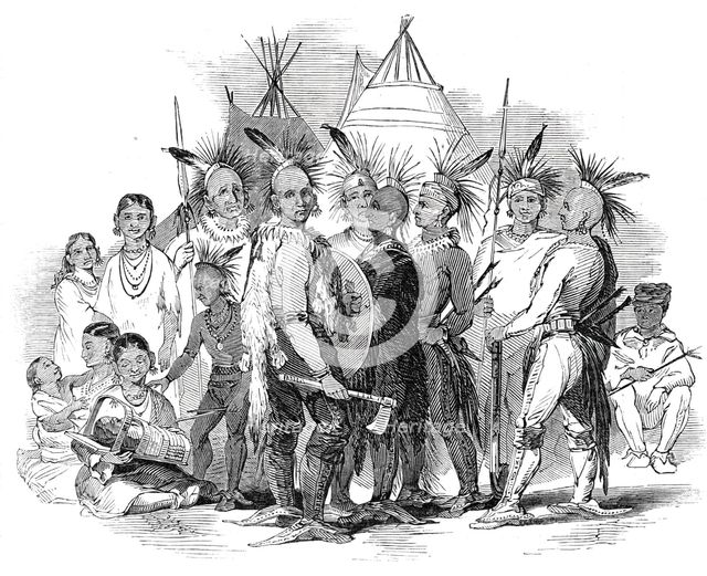 Iowa Indians, at the Egyptian Hall, Piccadilly, 1844. Creator: Unknown.