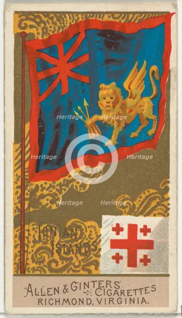 Ionian Islands, from Flags of All Nations, Series 2 (N10) for Allen & Ginter Cigarettes Br..., 1890. Creator: Allen & Ginter.