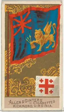 Ionian Islands, from Flags of All Nations, Series 2 (N10) for Allen & Ginter Cigarettes Br..., 1890. Creator: Allen & Ginter