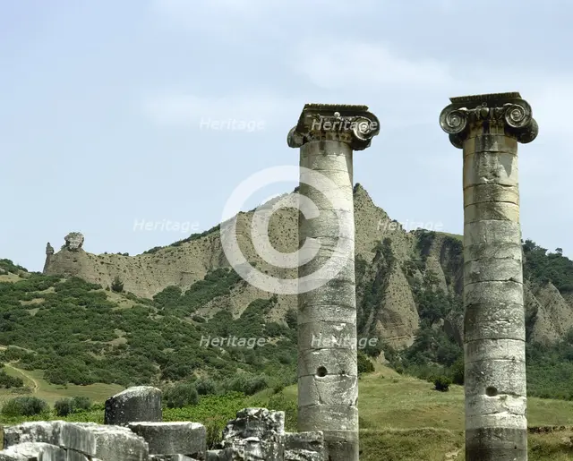 Ionic columns, Temple of Artemis, Sardis, Turkey, 1999. Creator: Unknown.