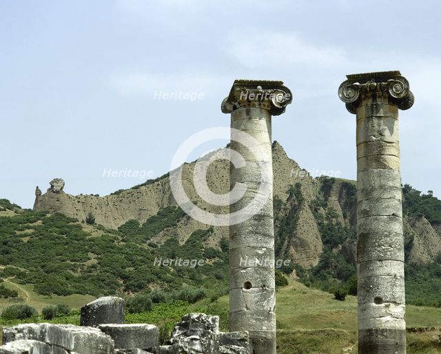 Ionic columns, Temple of Artemis, Sardis, Turkey, 1999. Creator: Unknown.