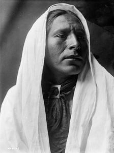 Iahla, "Willow", Taos, head-and-shoulders portrait, facing right, c1905. Creator: Edward Sheriff Curtis