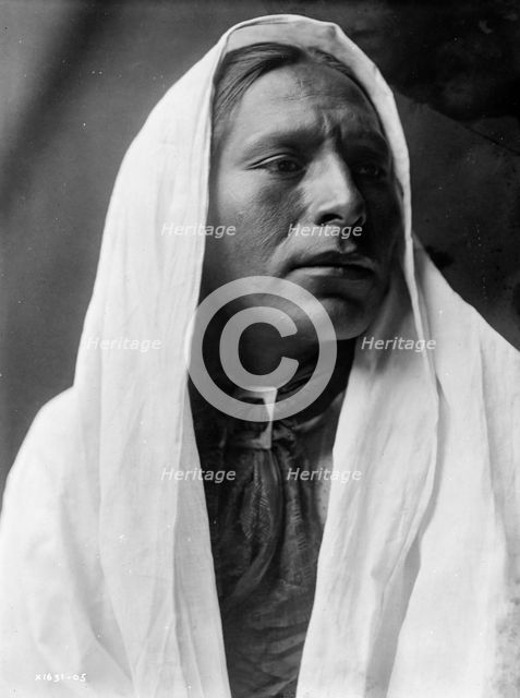 Iahla, "Willow", Taos, head-and-shoulders portrait, facing right, c1905. Creator: Edward Sheriff Curtis.