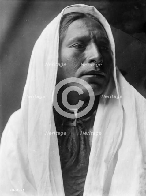 Iahla, "Willow", Taos, head-and-shoulders portrait, facing right, c1905. Creator: Edward Sheriff Curtis.