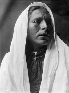 Iahla, "Willow", Taos, head-and-shoulders portrait, facing right, c1905. Creator: Edward Sheriff Curtis