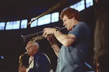 Ian Hunter-Randall and Terry Lightfoot, Edinburgh Jazz Festival, 1986. Creator: Brian Foskett