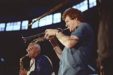 Ian Hunter-Randall and Terry Lightfoot, Edinburgh Jazz Festival, 1986. Creator: Brian Foskett