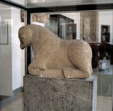 Iberian bull in sandstone, from the Cabesolet property