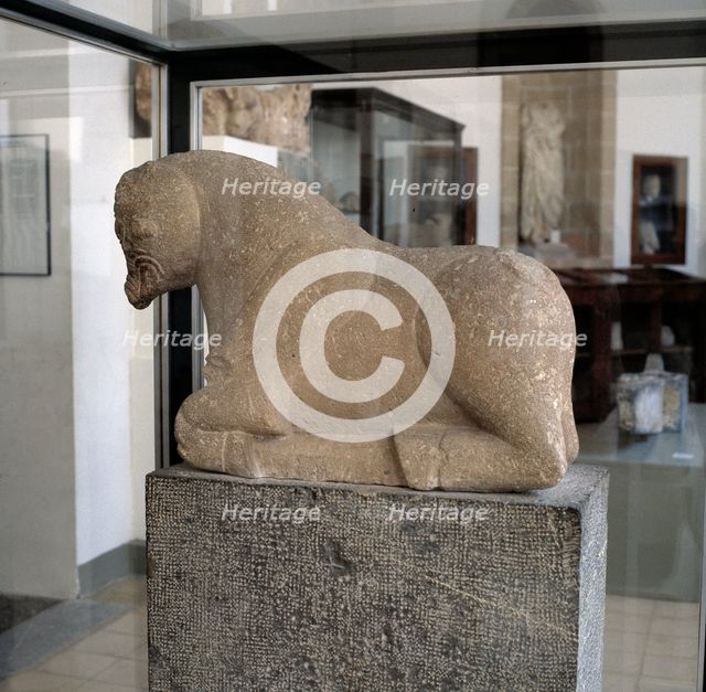 Iberian bull in sandstone, from the Cabesolet property.