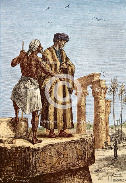 Ibn Battuta in Egypt, Mid of the 19th century. Artist: Dumouza, Paul (1812-?)