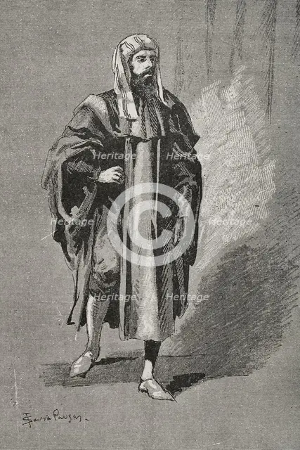 Ibn Tumart (Abu Abd Allah Amghar Ibn Tumart (c1080-1130), Berber Muslim leader, 1890.  Creator: Joan Serra y Pausas.
