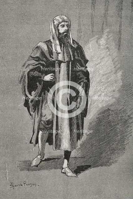 Ibn Tumart (Abu Abd Allah Amghar Ibn Tumart (c1080-1130), Berber Muslim leader, 1890.  Creator: Joan Serra y Pausas.