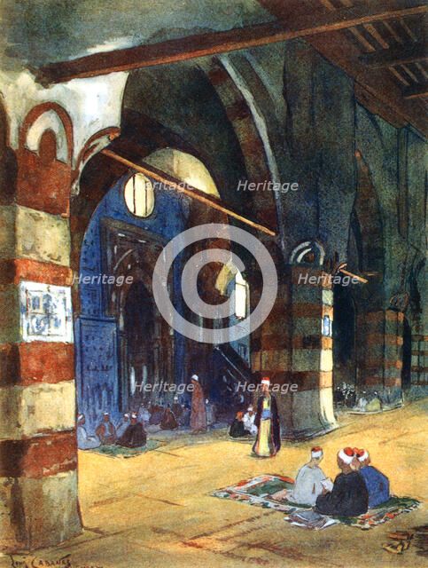 Ibrahim Agha Mosque, Cairo, Egypt, 1928. Artist: Louis Cabanes